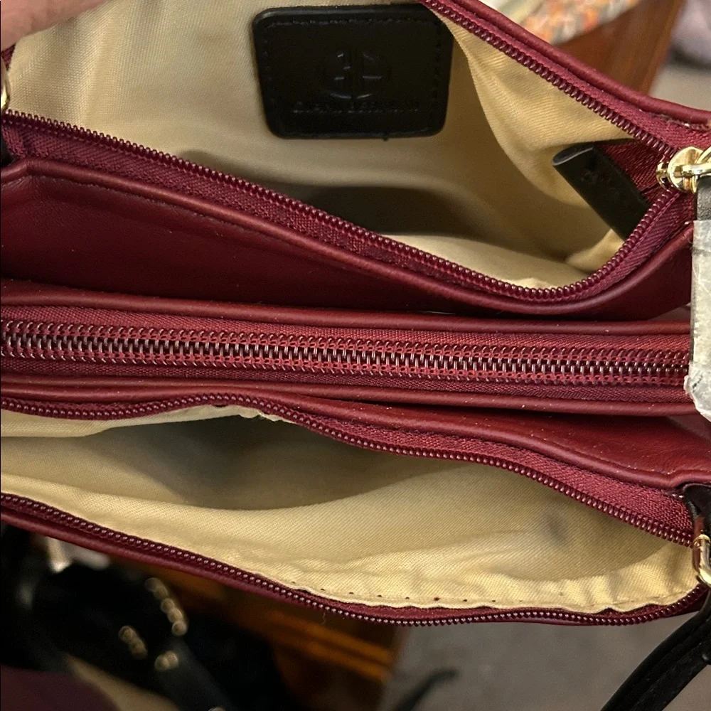 Giani Bernini Burgundy and Plaid Crossbody Bag - Picture 3 of 6